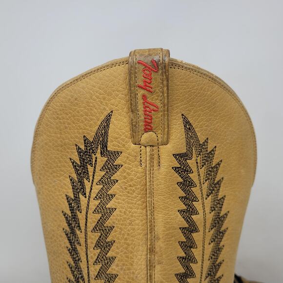 VTG Tony Lama Boots 10.5 Teny Tan Leather Western Rodeo Sneakers Tall T4854 RARE - Picture 4 of 15